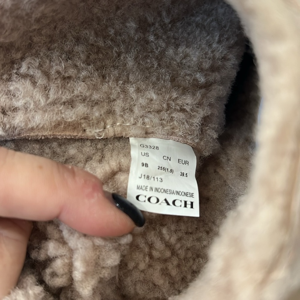 NWOT Coach Portia Cold Weather Bootie Pink Metallic Rose Gold Shearling Boot 9B - Picture 9 of 9